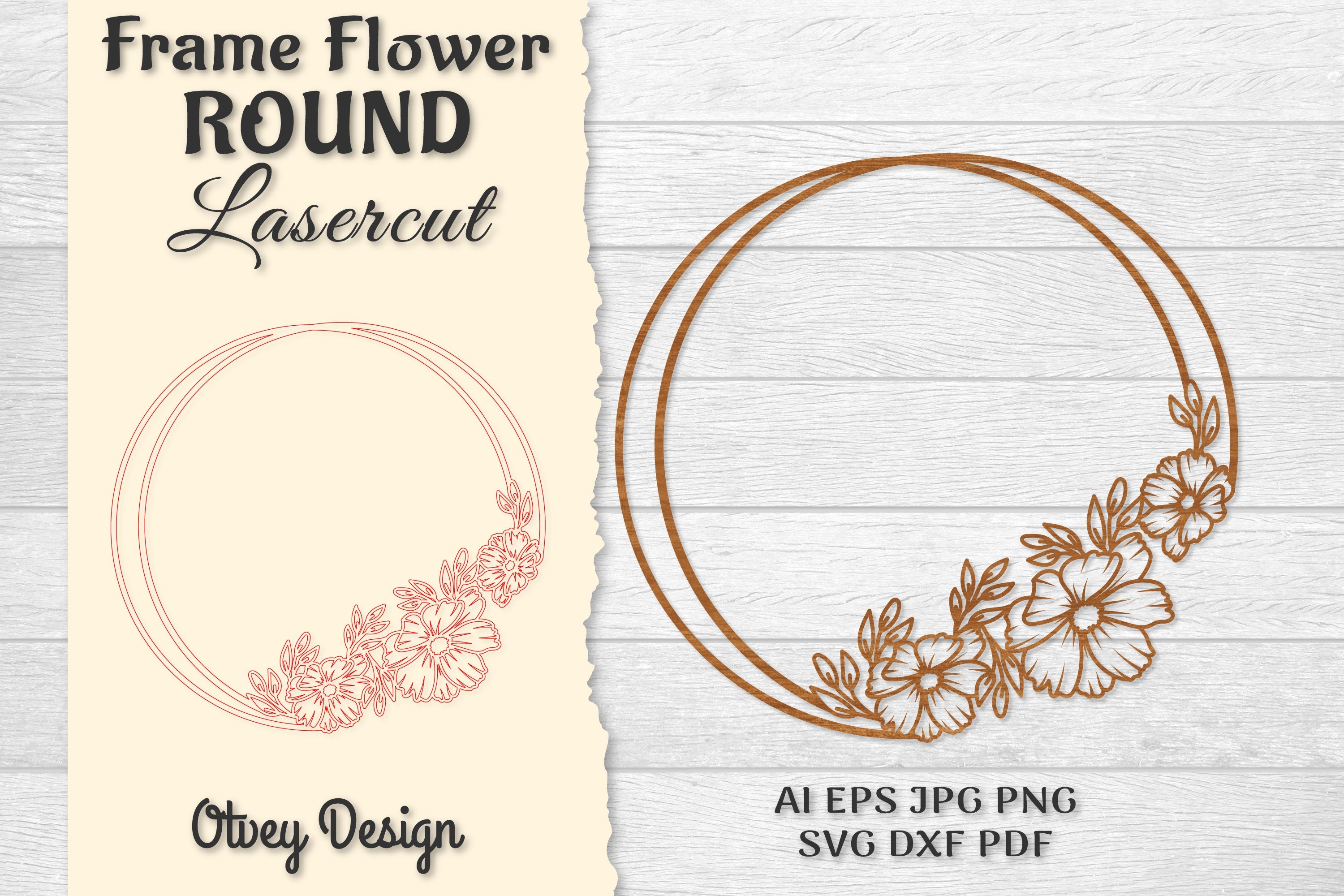 Frame Flower Round Lasercut SVG Bundle 2 - CraftNest - Digital Crafting and Art