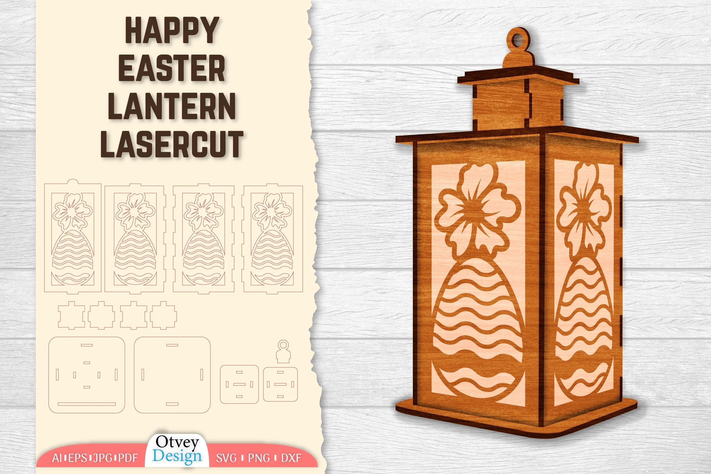 Happy Easter Lantern Lasercut SVG Bundle 5 - CraftNest - Digital Crafting and Art