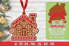 Ornament Gingerbread House Laser Cut SVG Bundle 5 - CraftNest - Digital Crafting and Art