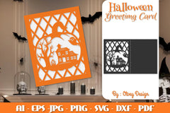 Halloween Pumpkin Scene Greeting Card SVG Bundle - CraftNest - Digital Crafting and Art
