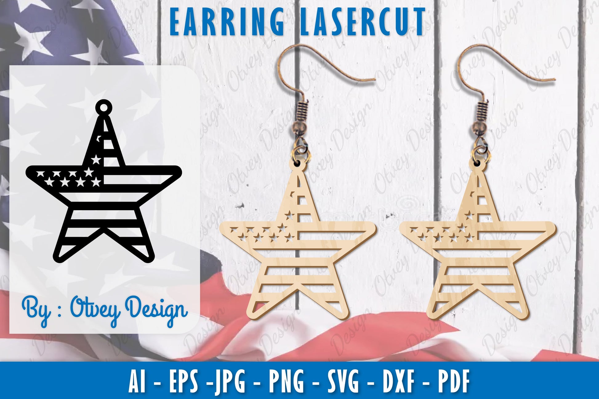 4th of July Earring SVG Bundle 12 - CraftNest - Digital Crafting and Art