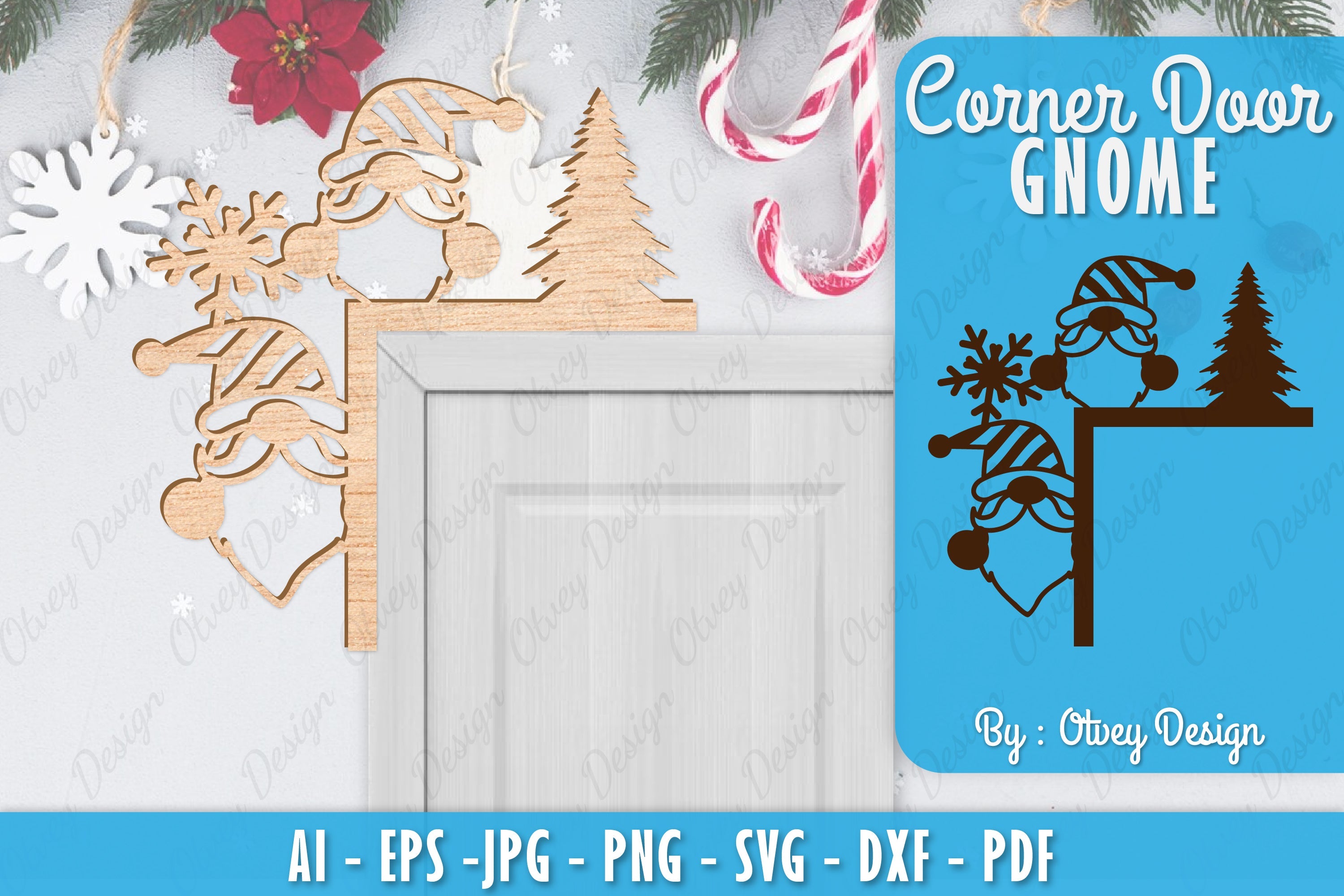 Christmas Gnome Door Corner Lasercut SVG Bundle 2 - CraftNest - Digital Crafting and Art