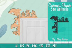 Sea Animals Door Corner Decoration SVG Bundle 4 - CraftNest - Digital Crafting and Art