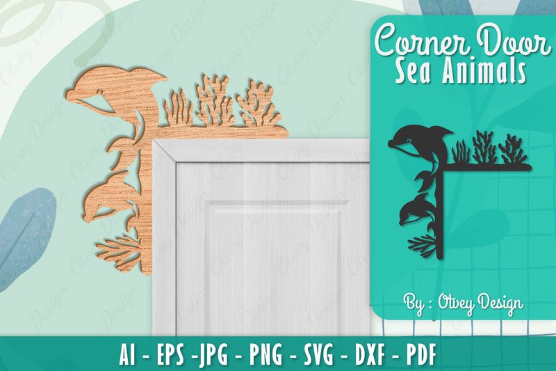 Sea Animals Door Corner Decoration SVG Bundle 4 - CraftNest - Digital Crafting and Art