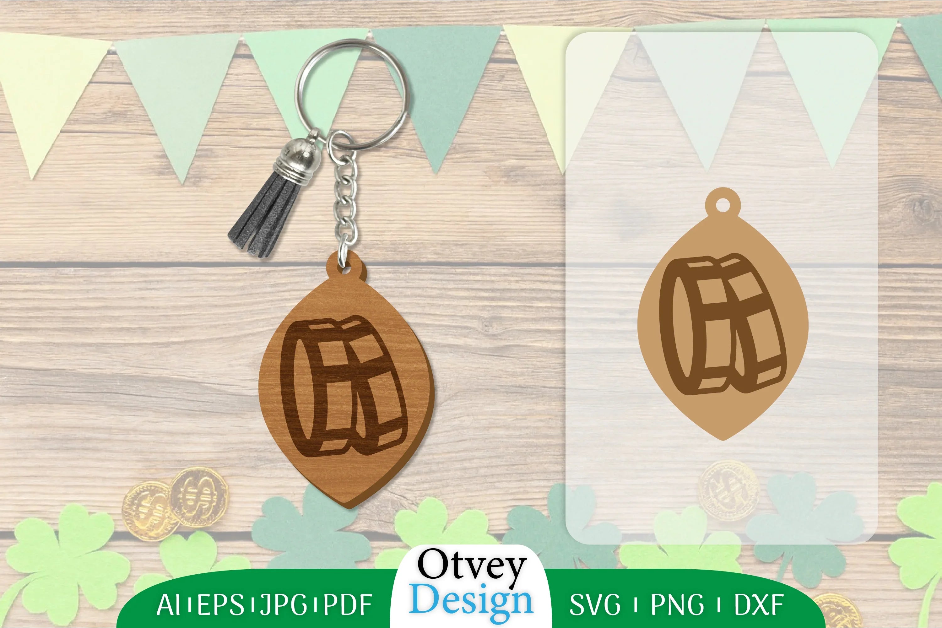 St Patrick's Day Keychain Lasercut SVG Bundle 16 - CraftNest - Digital Crafting and Art