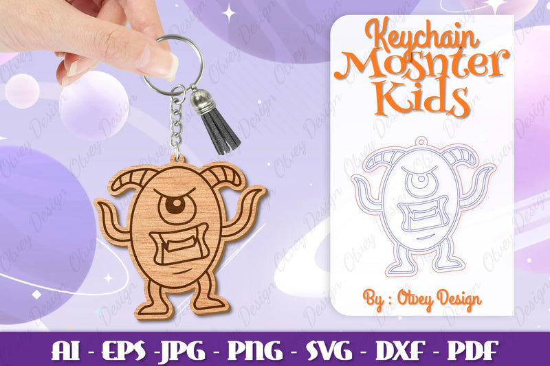 Monster Kids Keychain SVG Bundle 2 - CraftNest - Digital Crafting and Art