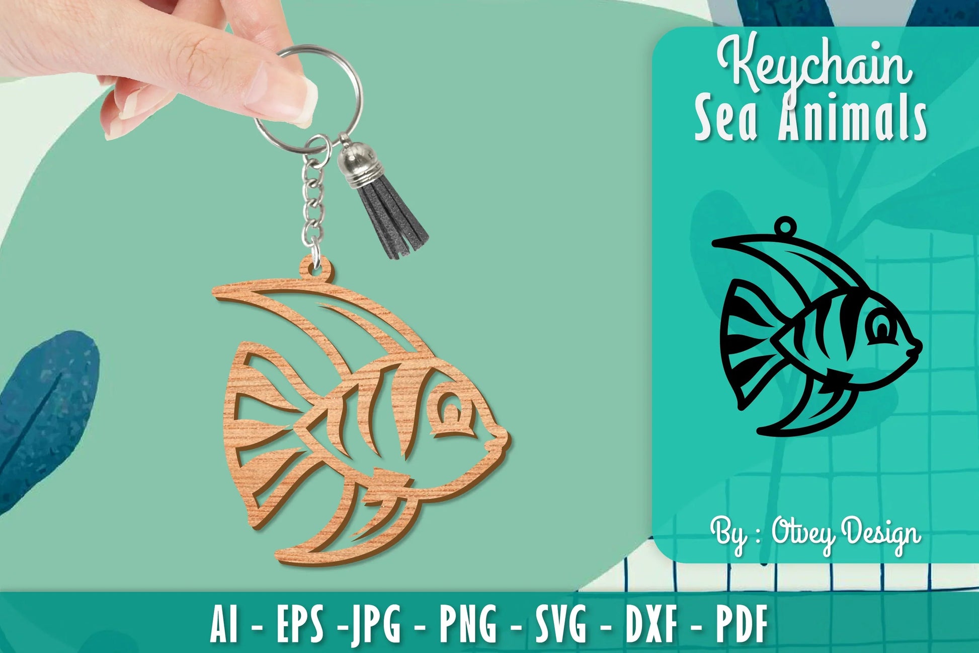 Keychain Sea Animals Lasercut SVG Bundle 6 - CraftNest - Digital Crafting and Art