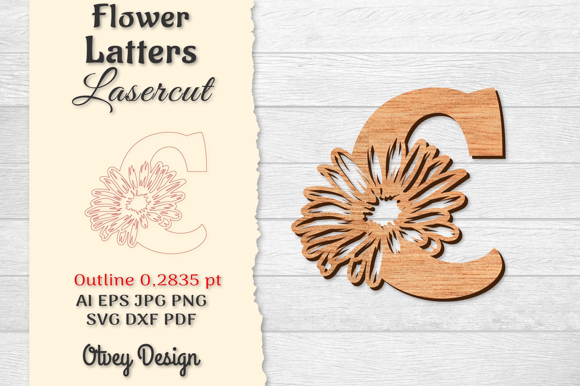 Flower Letters Laser Cut File SVG Bundle - CraftNest - Digital Crafting and Art