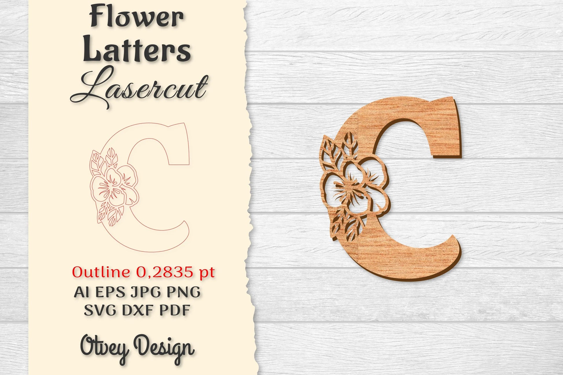 Flower Letters Laser Cut File SVG Bundle 79 - CraftNest - Digital Crafting and Art