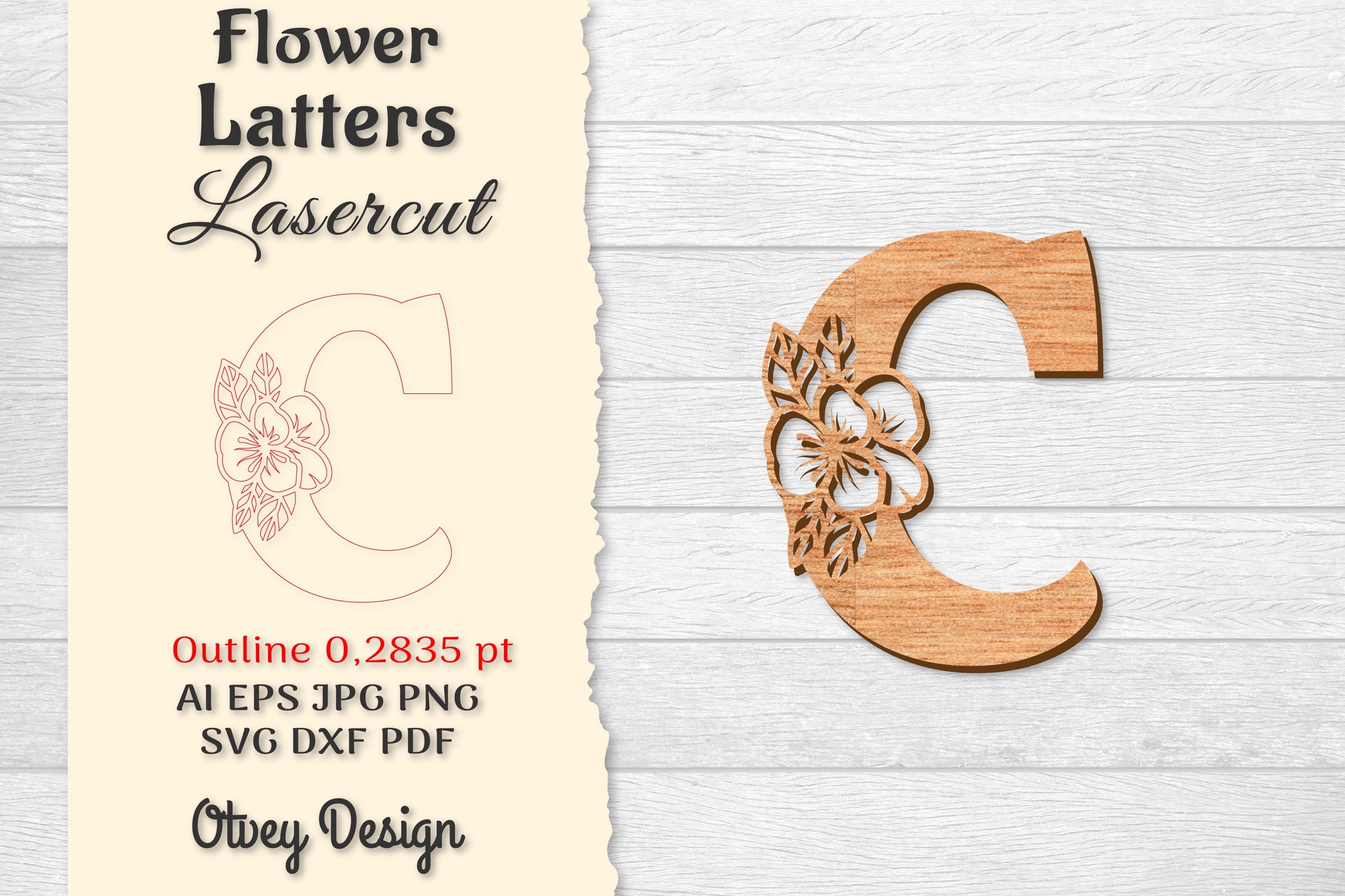 Flower Letters Laser Cut File SVG Bundle 79 - CraftNest - Digital Crafting and Art