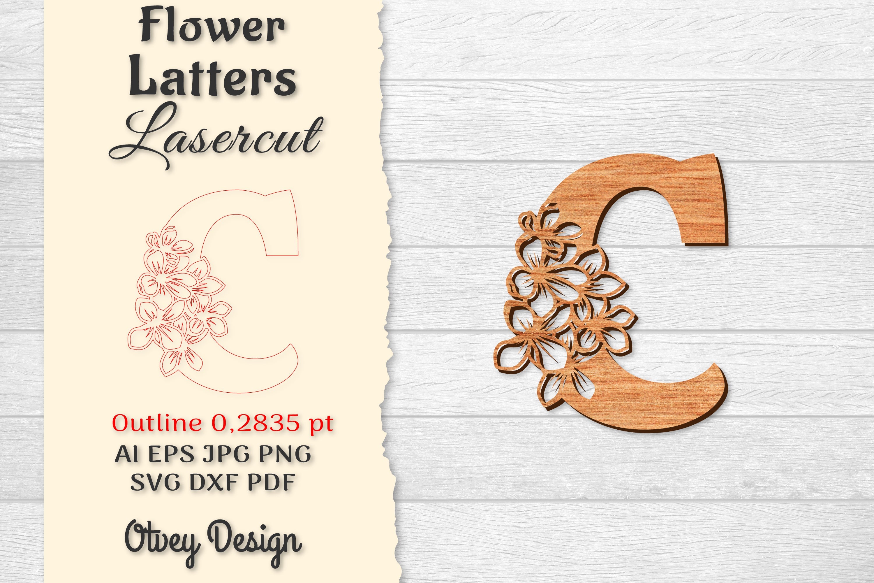 Flower Letters Laser Cut SVG Bundle 154 - CraftNest - Digital Crafting and Art