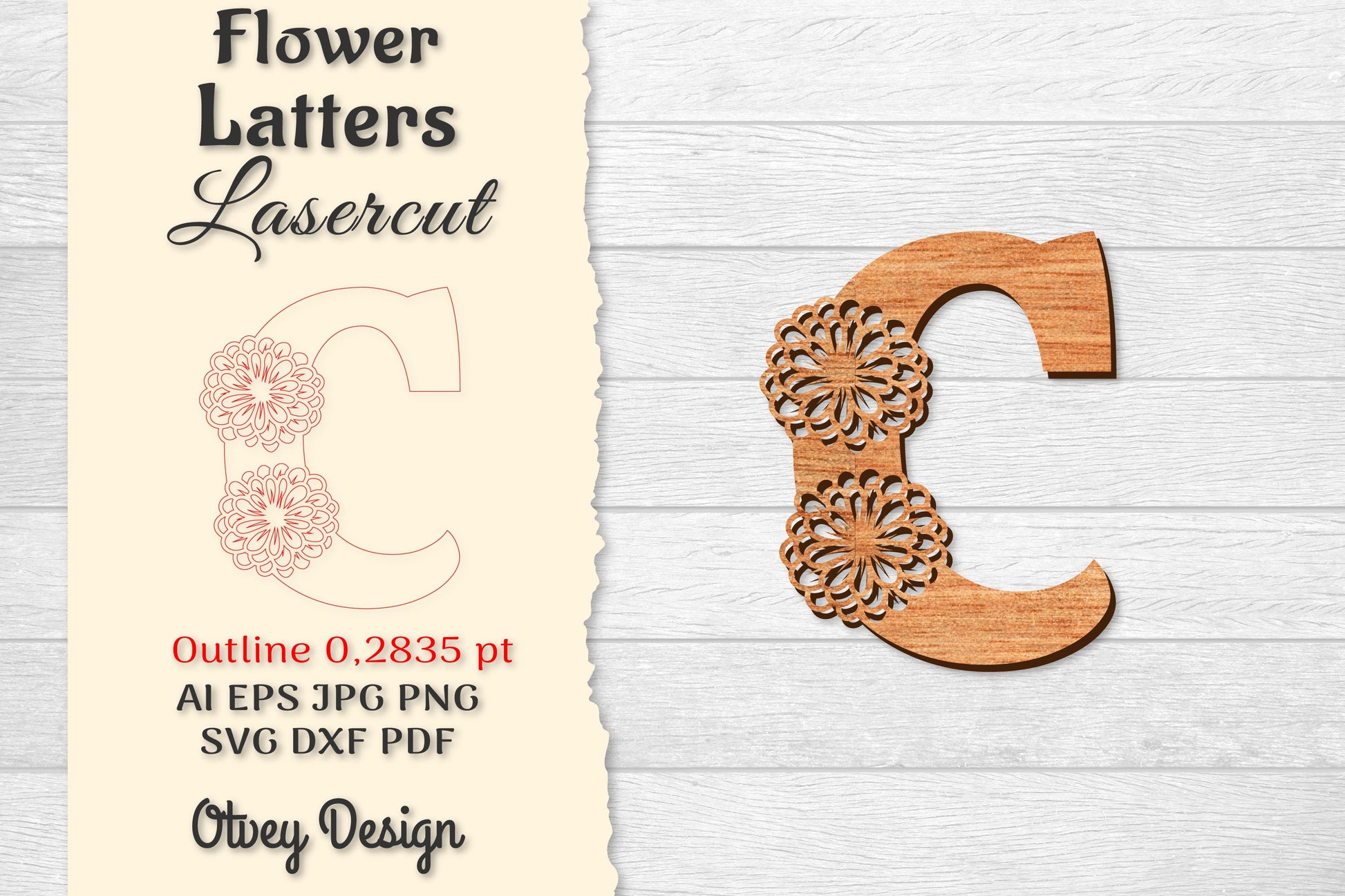 Flower Letters Laser Cut SVG Bundle 38 - CraftNest - Digital Crafting and Art