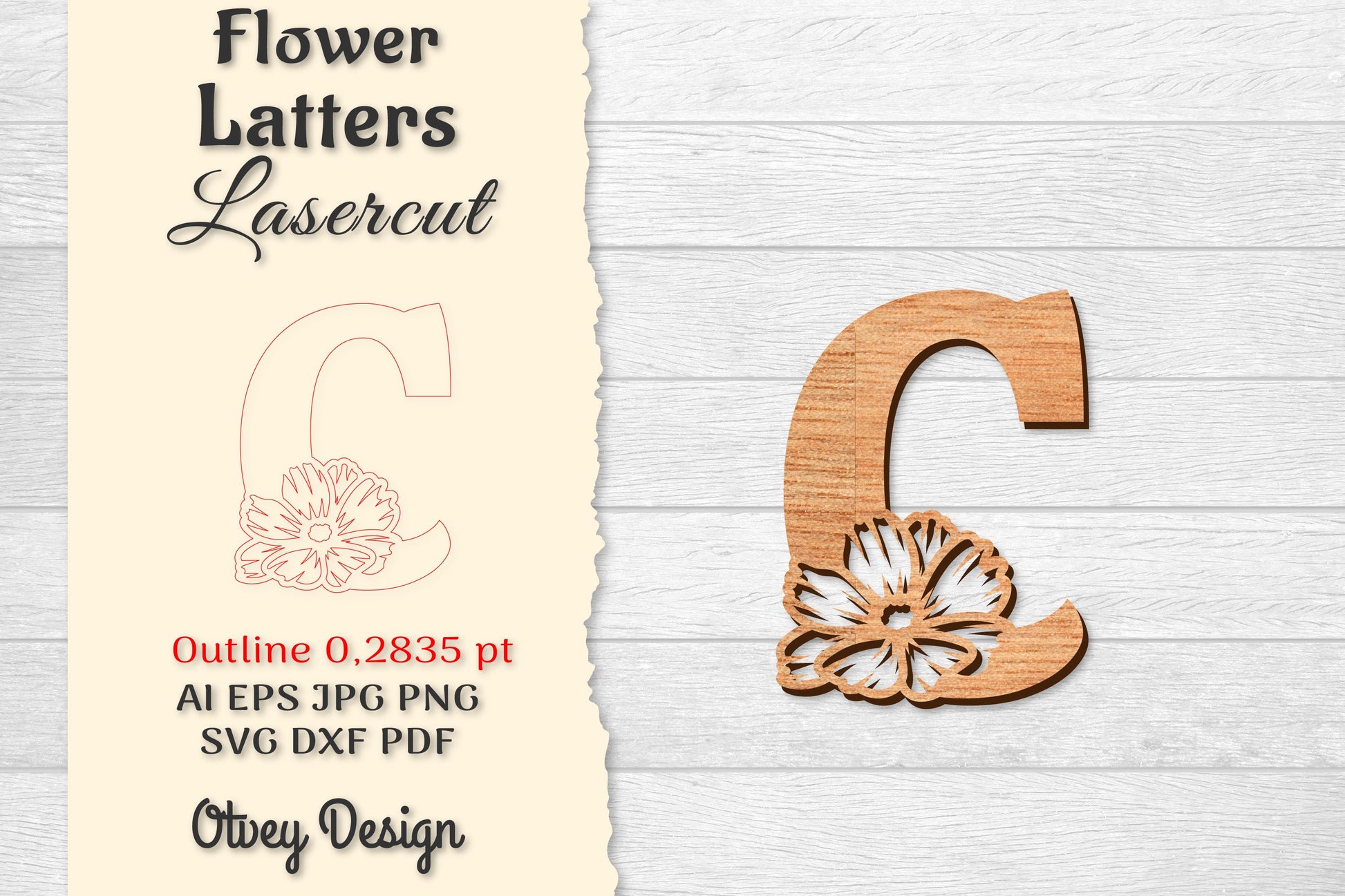 Flower Letters Laser Cut SVG Bundle 63 - CraftNest - Digital Crafting and Art