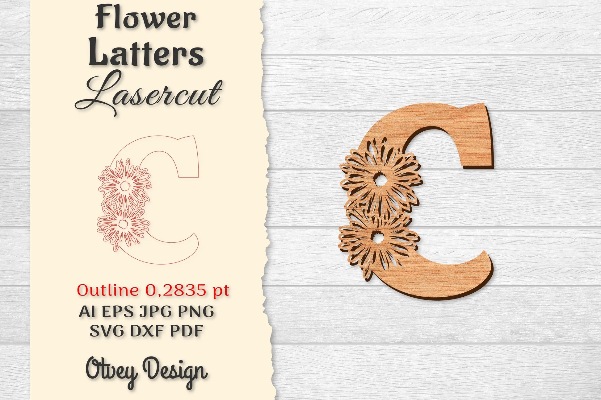 Flower Letters Laser Cut File SVG Bundle 65 - CraftNest - Digital Crafting and Art