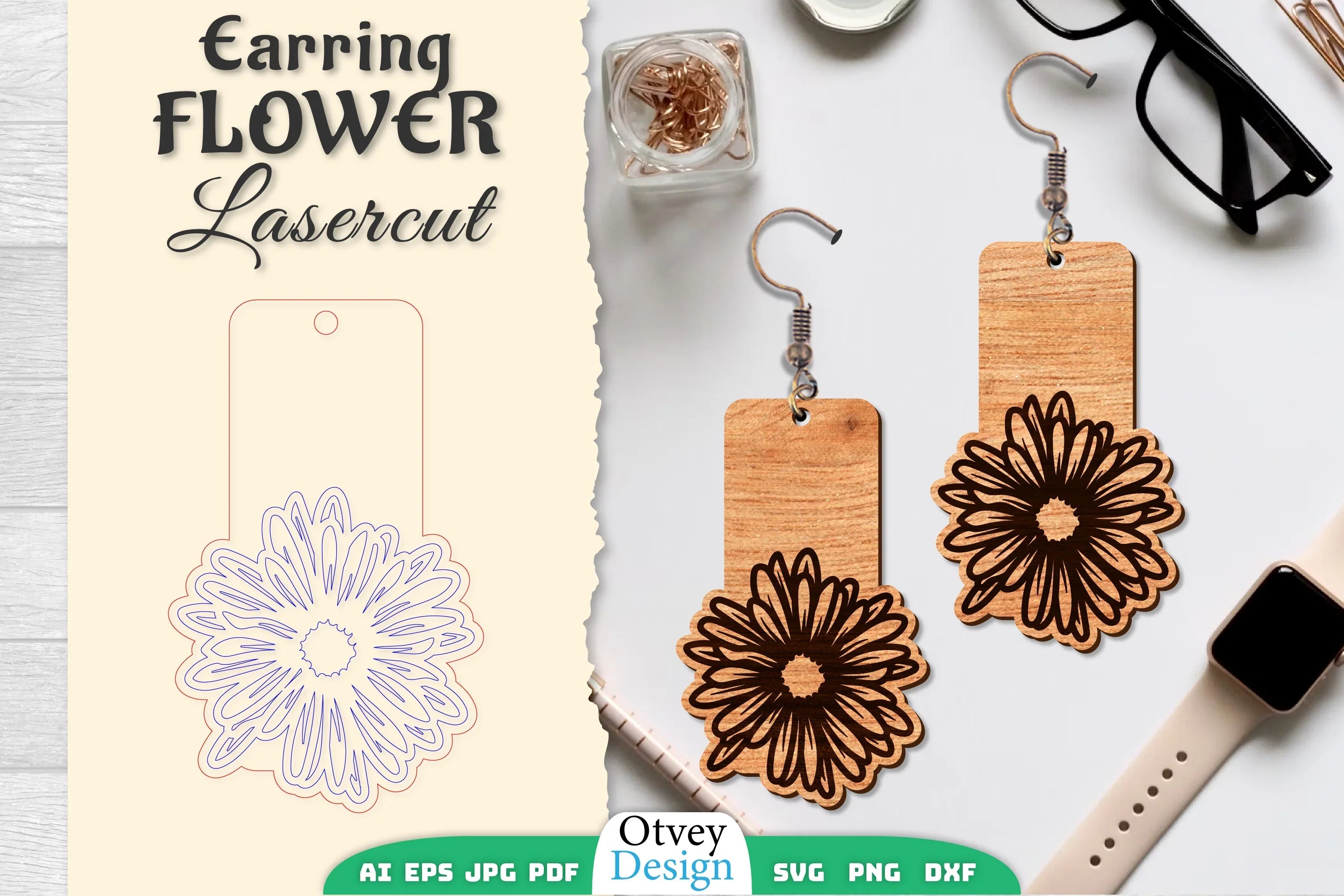 Earring Flower Lasercut SVG Bundle 77 - CraftNest - Digital Crafting and Art