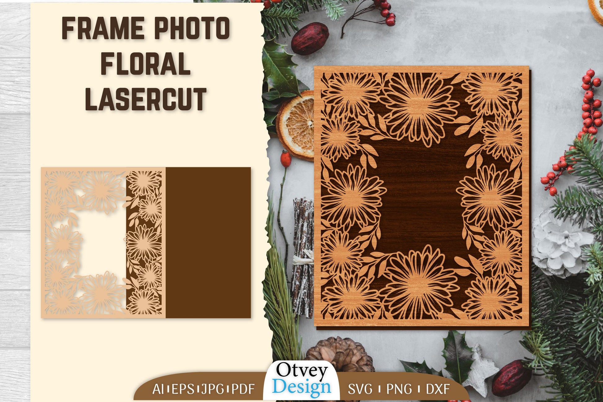 Floral Lasercut Frame Photo SVG Bundle 3 - CraftNest - Digital Crafting and Art