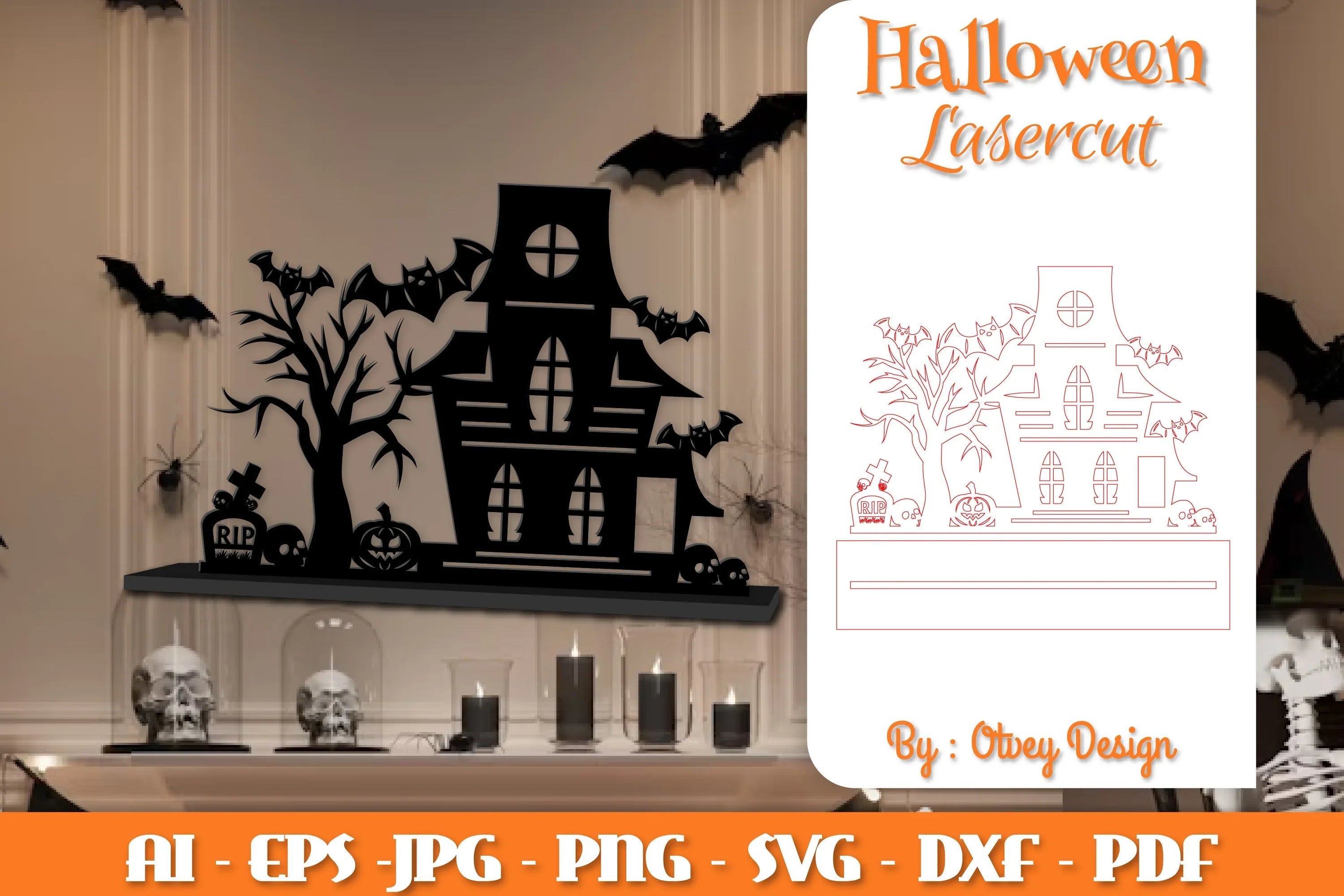 Halloween Decorations Lasercut SVG Bundle - CraftNest - Digital Crafting and Art