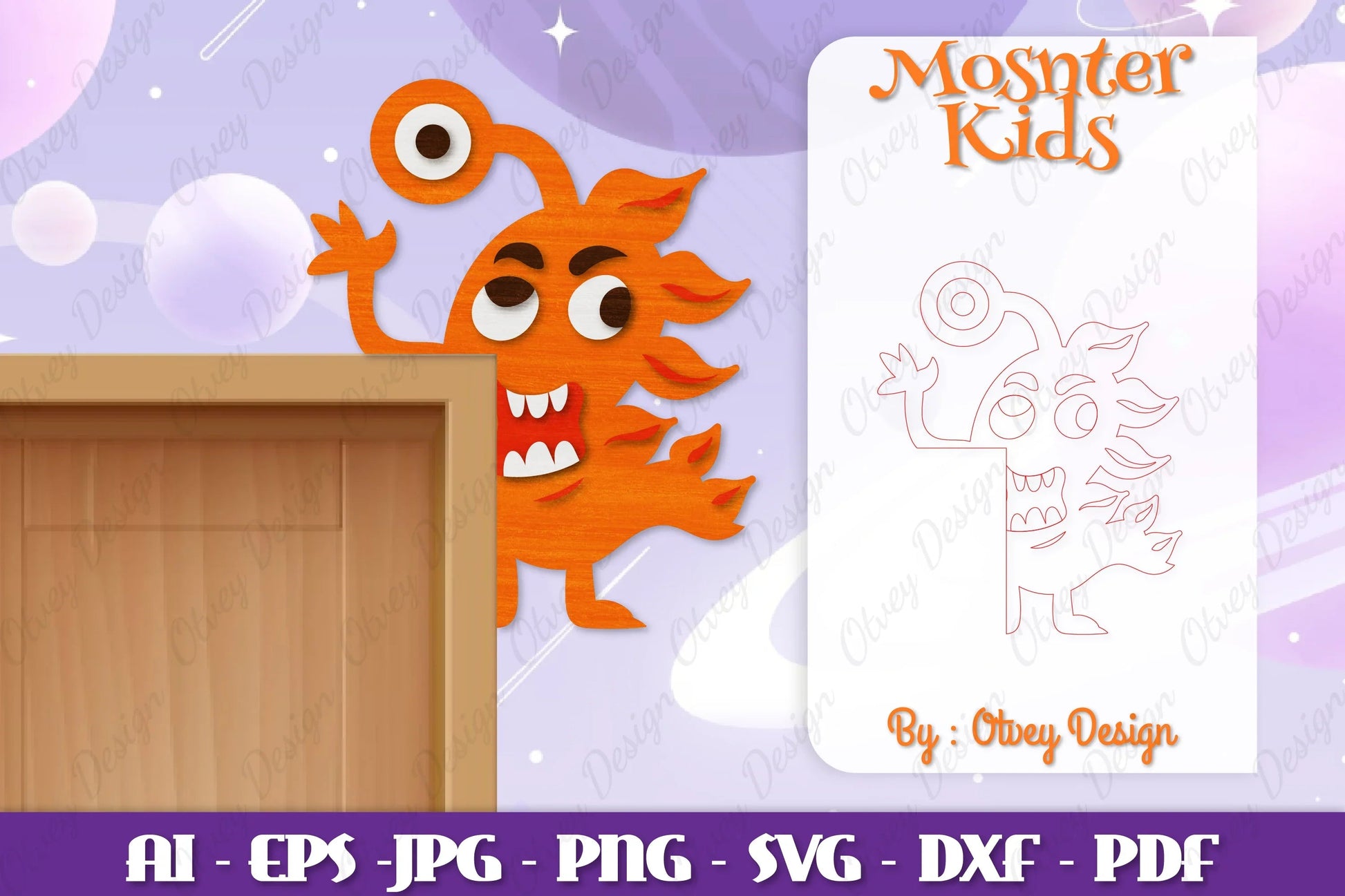 Monster Kids Corner Door Lasercut SVG Bundle 3 - CraftNest - Digital Crafting and Art