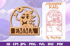 Cute Monster Name Sign SVG Bundle 3 - CraftNest - Digital Crafting and Art