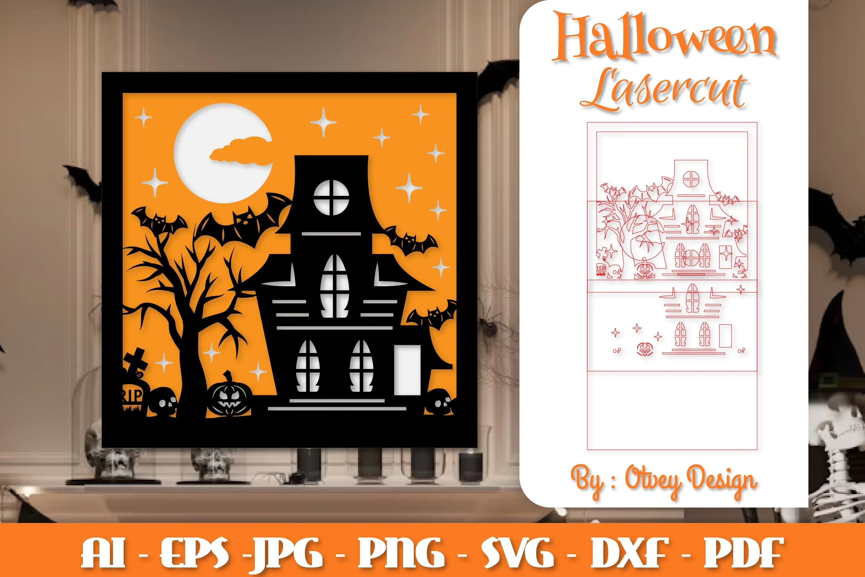 Halloween Decorations Layered Lasercut SVG Bundle - CraftNest - Digital Crafting and Art