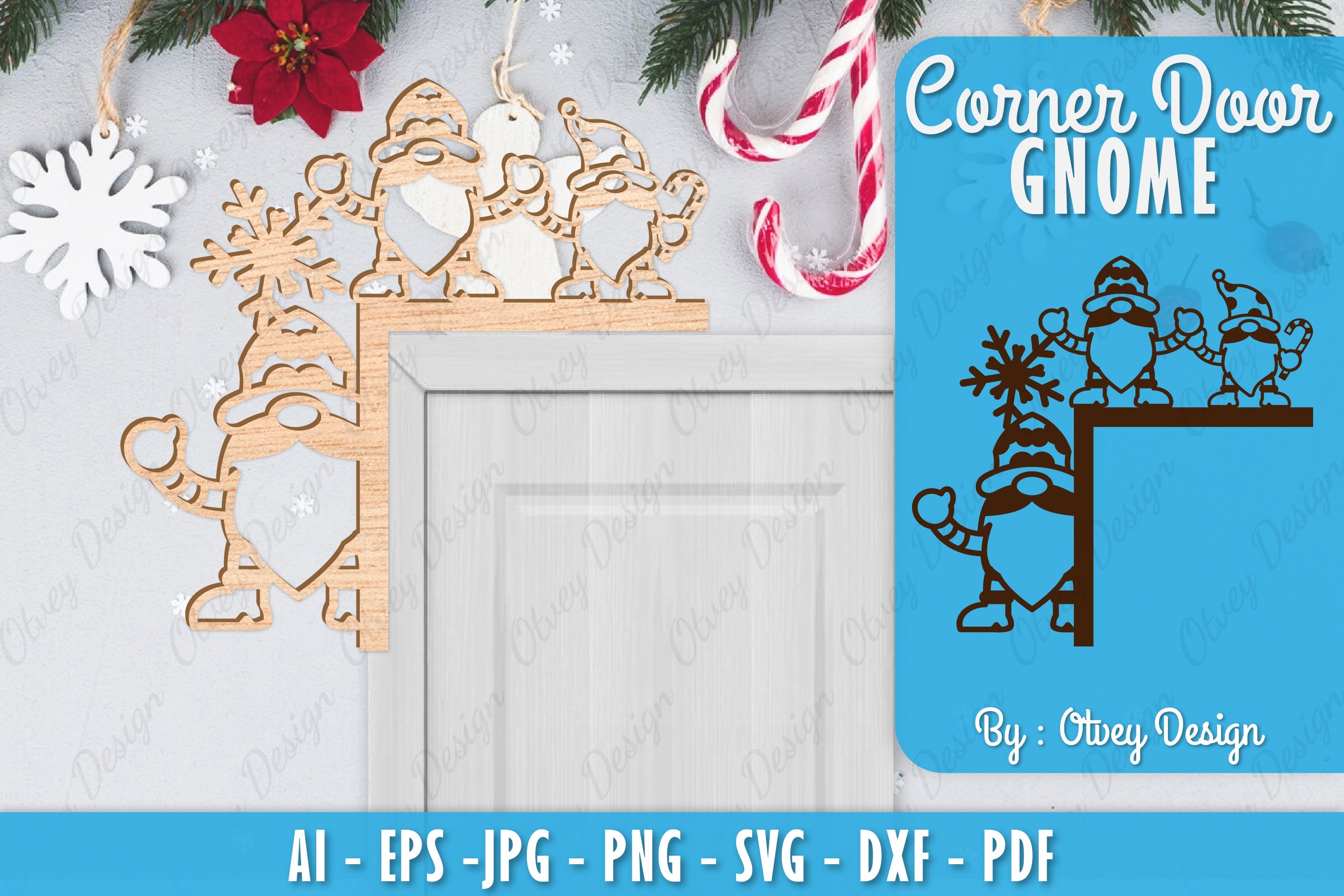 Christmas Gnome Door Corner Lasercut SVG Bundle 3 - CraftNest - Digital Crafting and Art