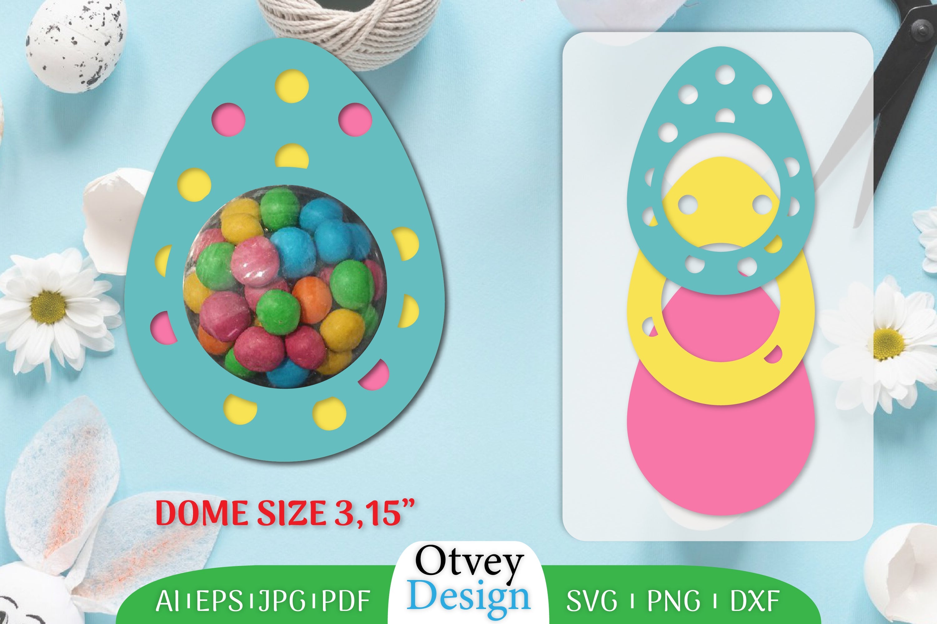 Candy Dome Easter Eggs SVG Bundle 6 - CraftNest - Digital Crafting and Art