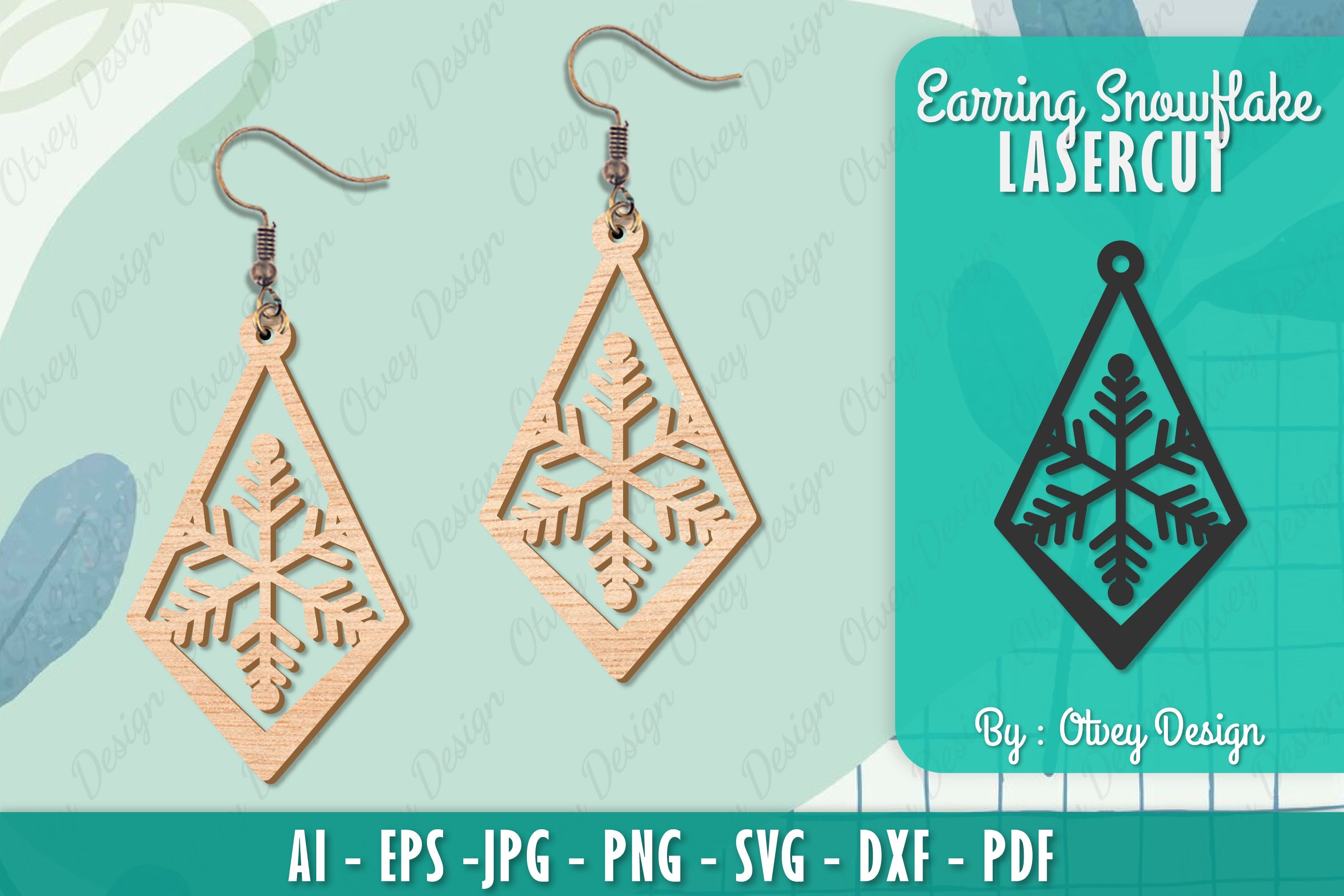 Snowflake Earring Lasercut SVG Bundle 74 - CraftNest - Digital Crafting and Art