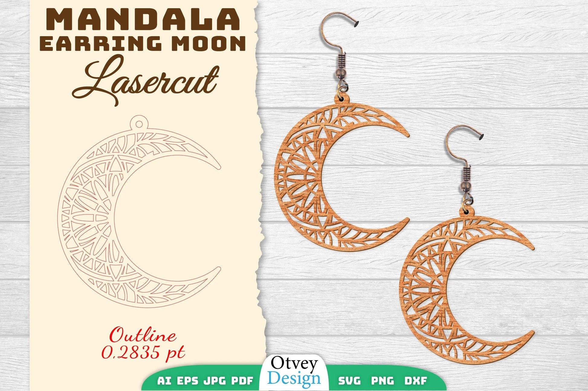 Earring Moon Mandala Lasercut SVG Bundle 11 - CraftNest - Digital Crafting and Art