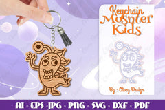 Monster Kids Keychain SVG Bundle 3 - CraftNest - Digital Crafting and Art