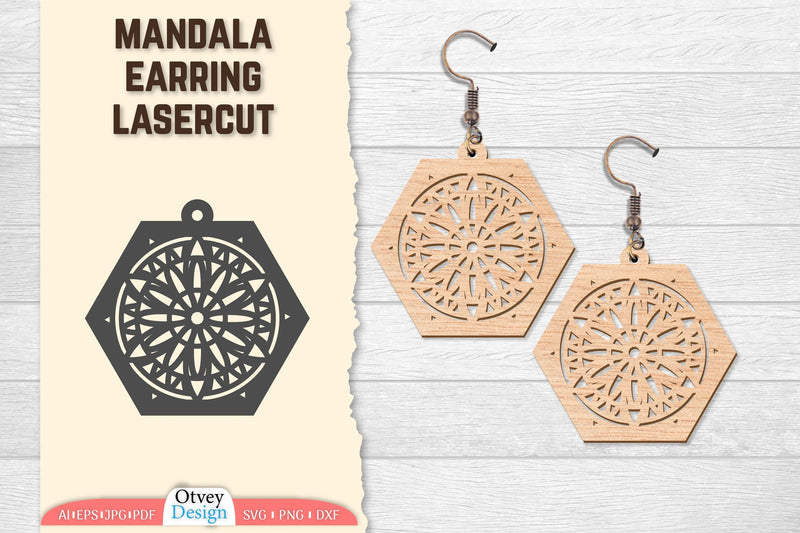 Earring Mandala Lasercut SVG Bundle 42 - CraftNest - Digital Crafting and Art