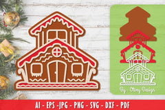 Gingerbread House Laser Cut Merry Christmas SVG Bundle 6 - CraftNest - Digital Crafting and Art