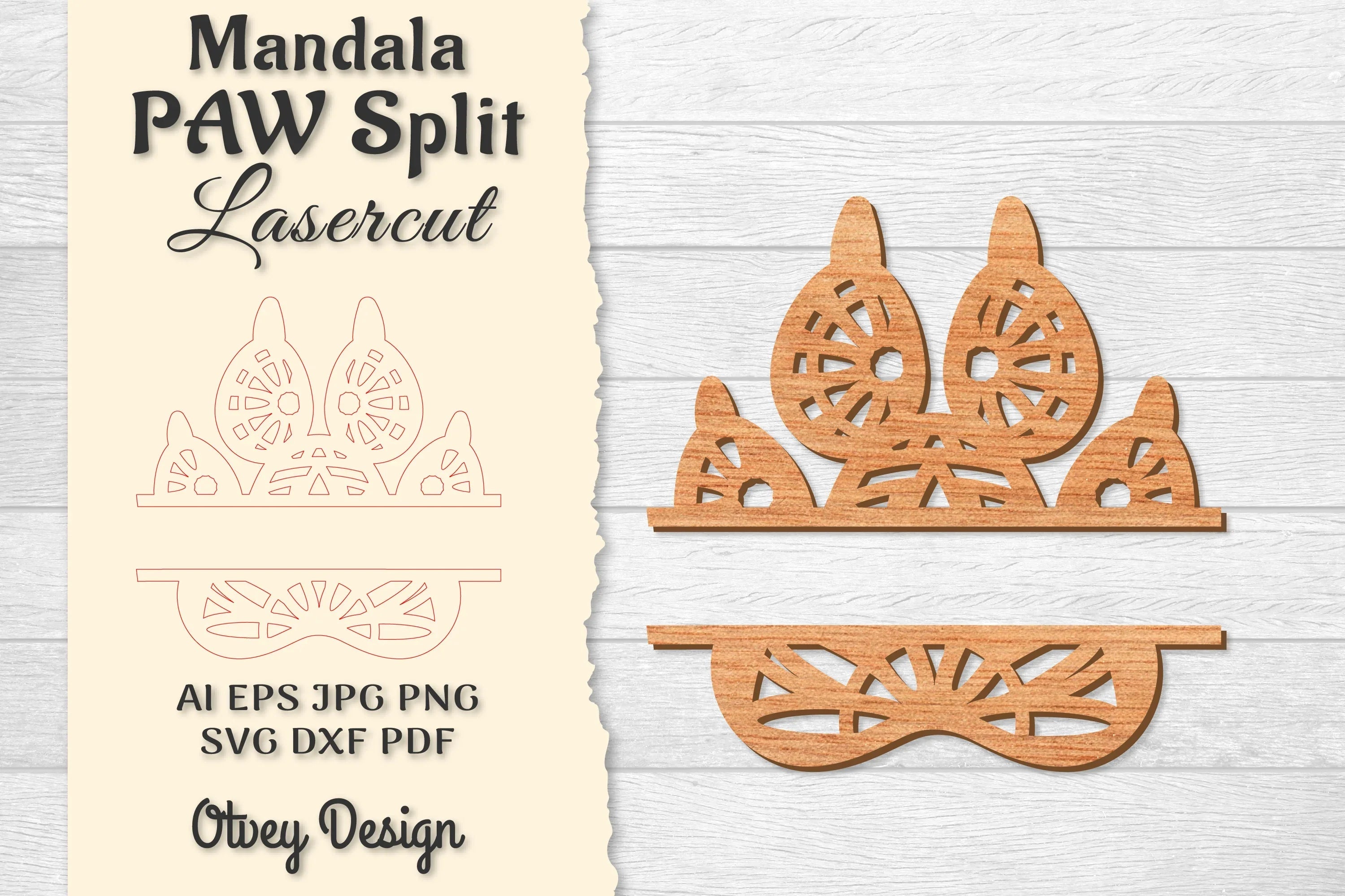 Paw Mandala Split Lasercut SVG Bundle 11 - CraftNest - Digital Crafting and Art