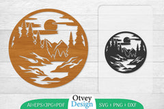 Sunset Mountain Lasercut Wall Decor SVG Bundle 6 - CraftNest - Digital Crafting and Art