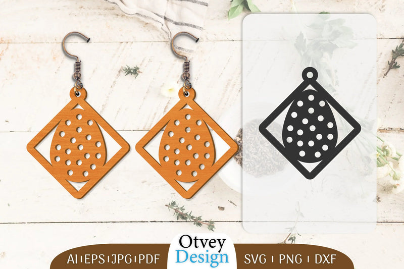 Happy Easter Egg Earring Lasercut SVG Bundle 18 - CraftNest - Digital Crafting and Art