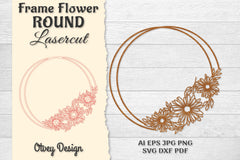 Frame Flower Round Lasercut SVG Bundle 3 - CraftNest - Digital Crafting and Art