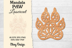Paw Mandala Lasercut SVG Bundle 3 - CraftNest - Digital Crafting and Art