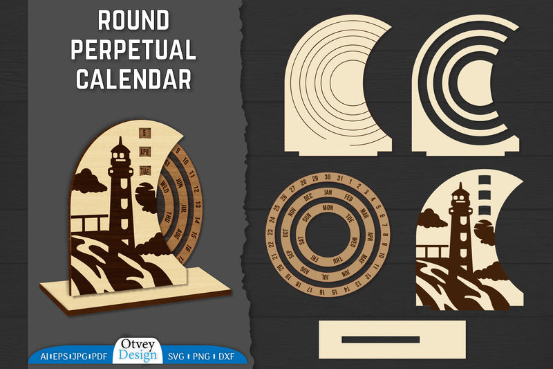 2079 Perpetual Calendar Lasercut SVG Bundle - CraftNest - Digital Crafting and Art