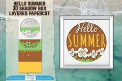 Hello Summer 3D Shadow Box Papercut SVG Bundle 5 - CraftNest - Digital Crafting and Art