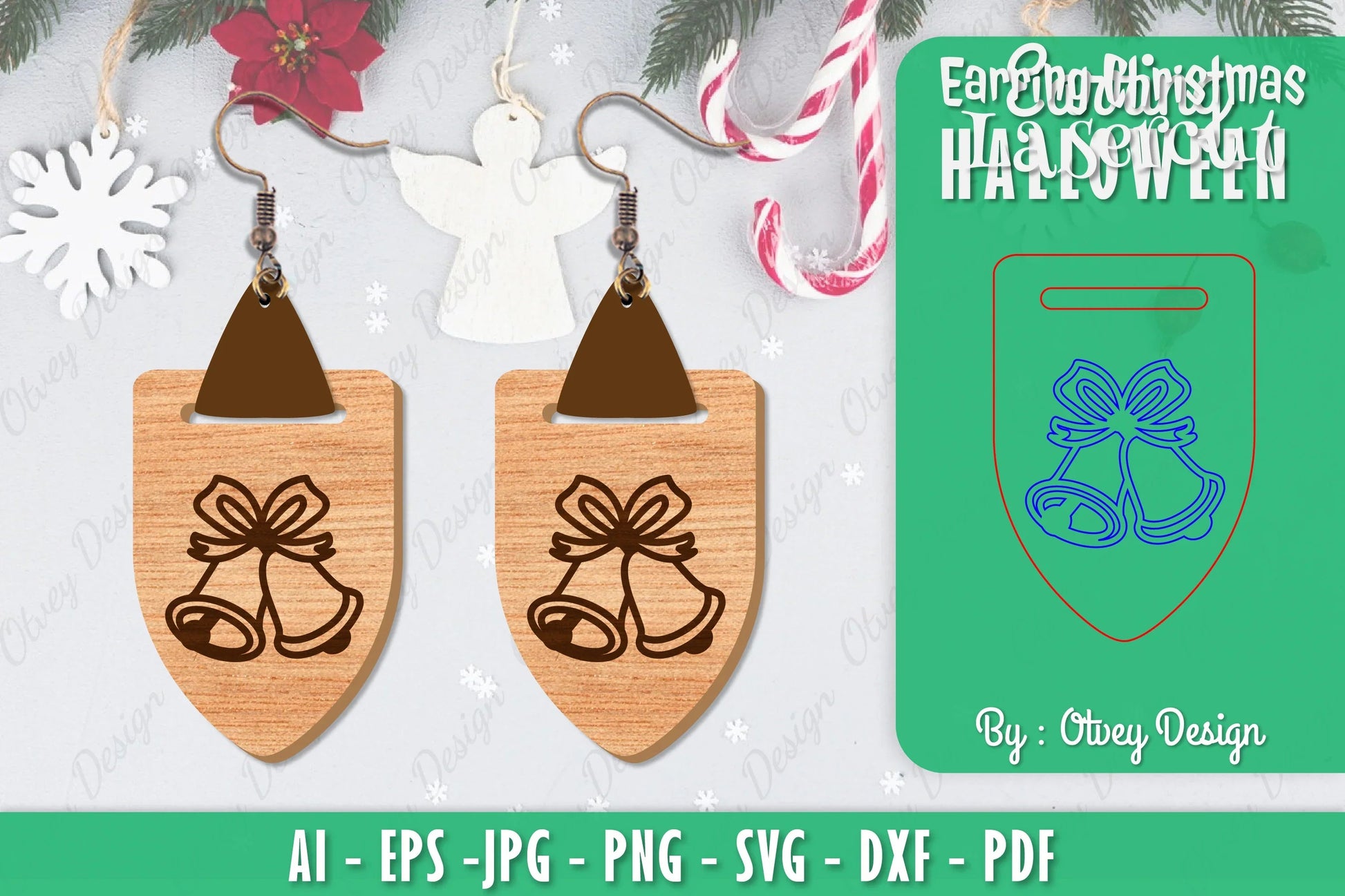 Christmas Earrings SVG Bundle 160 - CraftNest - Digital Crafting and Art