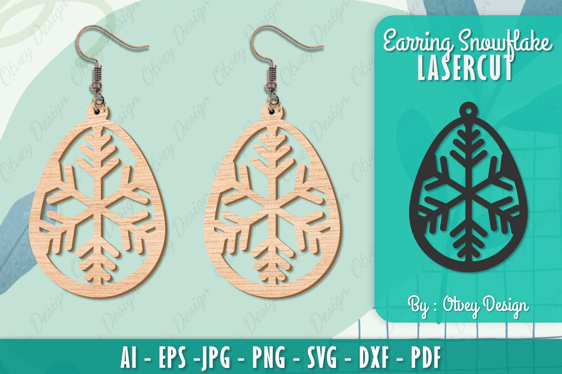 Snowflake Earring Lasercut SVG Bundle 58 - CraftNest - Digital Crafting and Art
