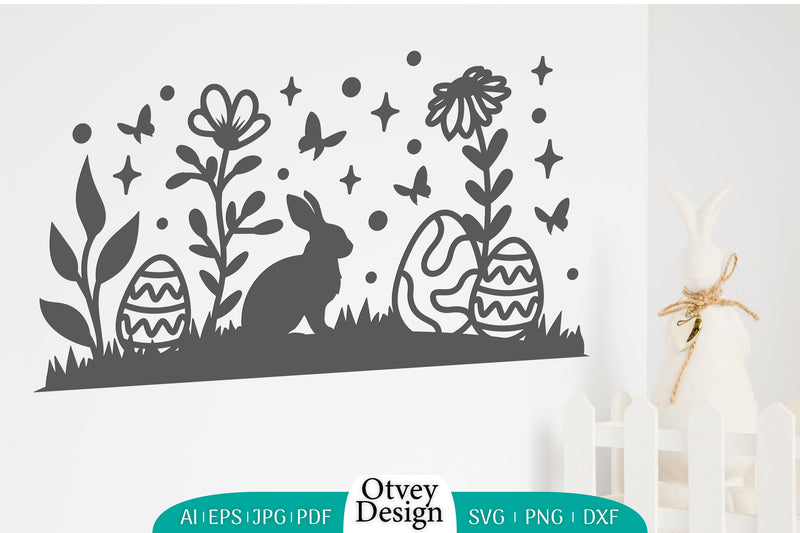 Easter Bunny Garden Scene SVG Bundle 4 - CraftNest - Digital Crafting and Art