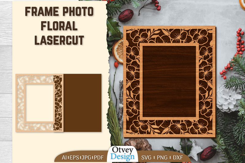 Floral Lasercut 2-Frame Photo SVG Bundle 3 - CraftNest - Digital Crafting and Art