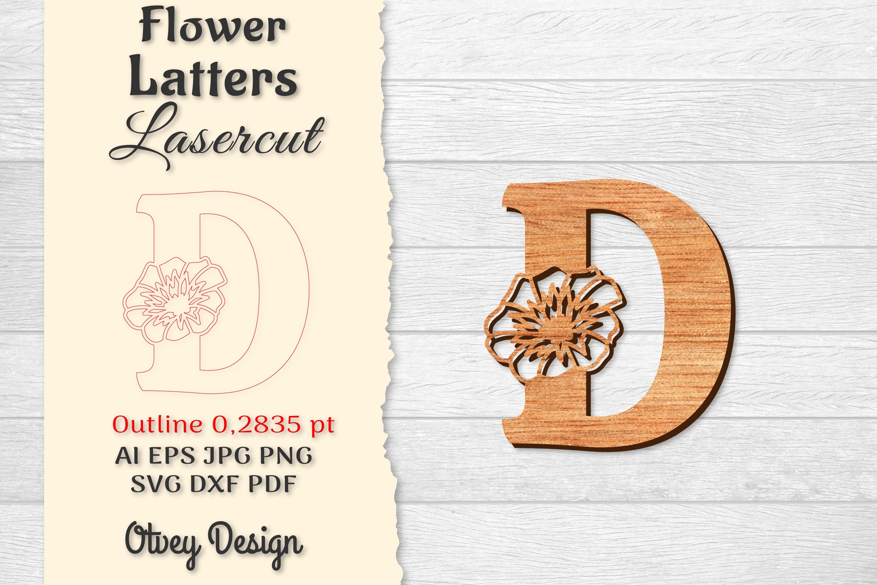 Flower Letters Laser Cut SVG Bundle 23 - CraftNest - Digital Crafting and Art