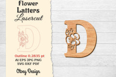 Flower Letters Laser Cut File SVG Bundle 80 - CraftNest - Digital Crafting and Art