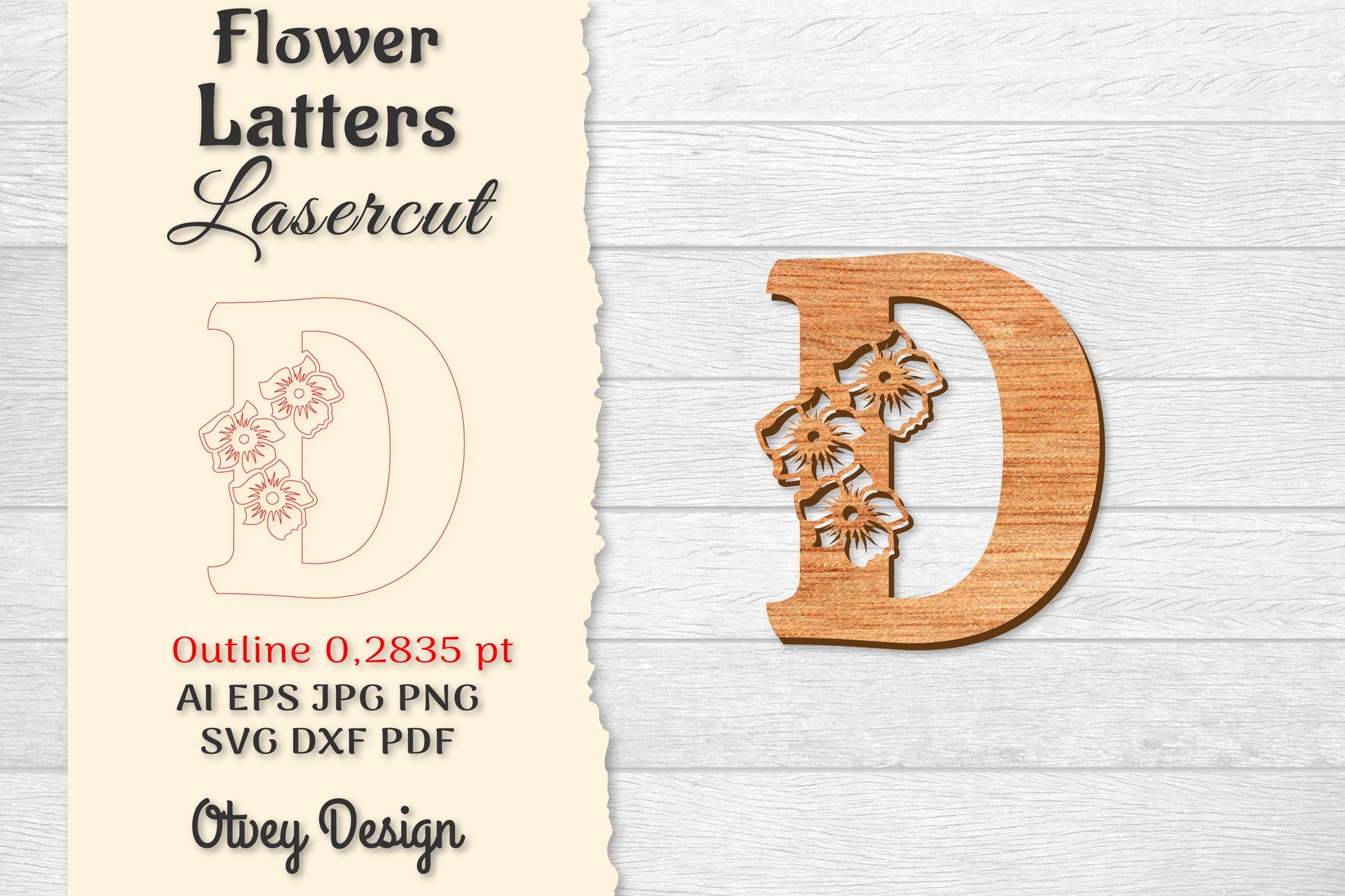 Flower Letters Laser Cut SVG Bundle 126 - CraftNest - Digital Crafting and Art