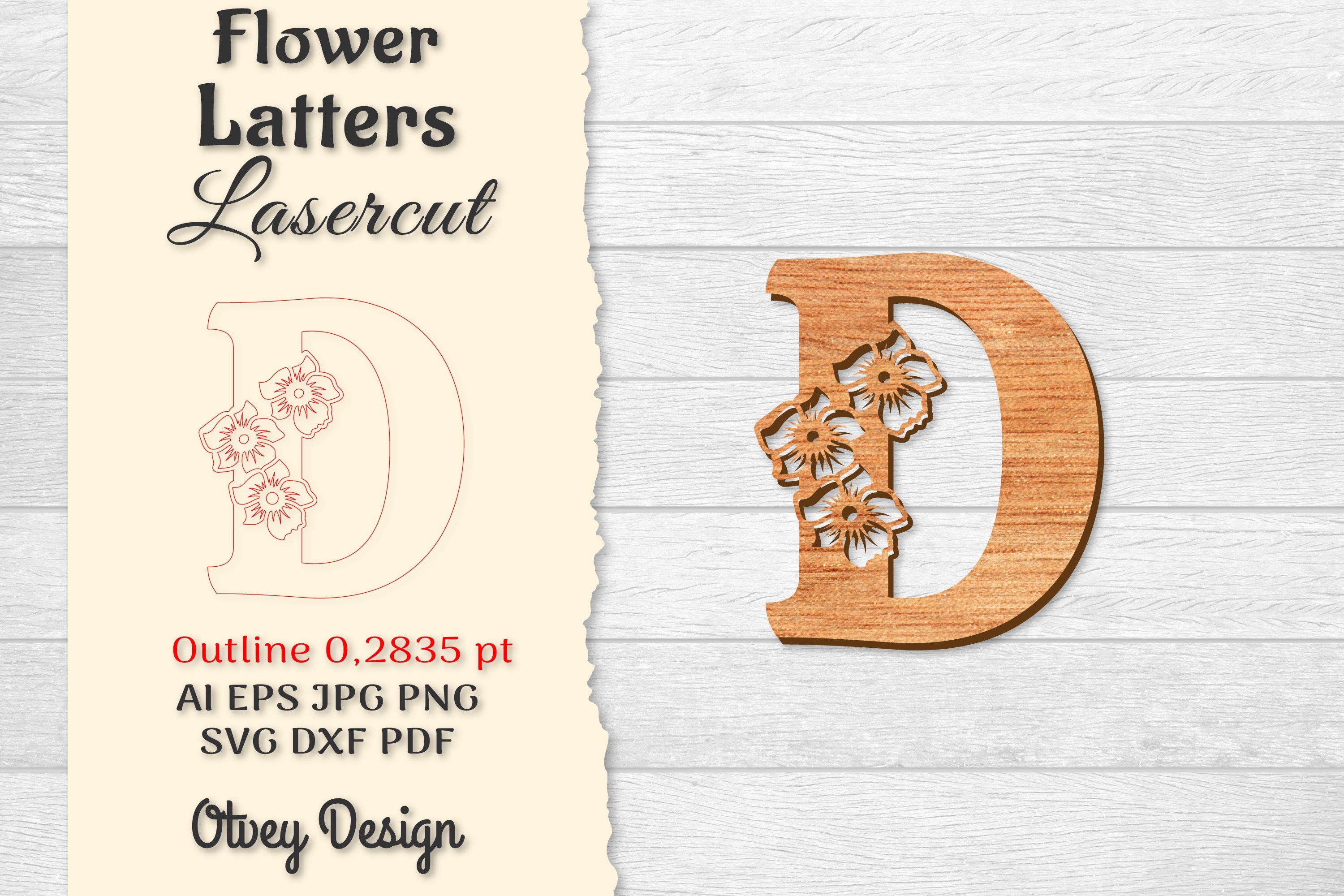Flower Letters Laser Cut SVG Bundle 126 - CraftNest - Digital Crafting and Art