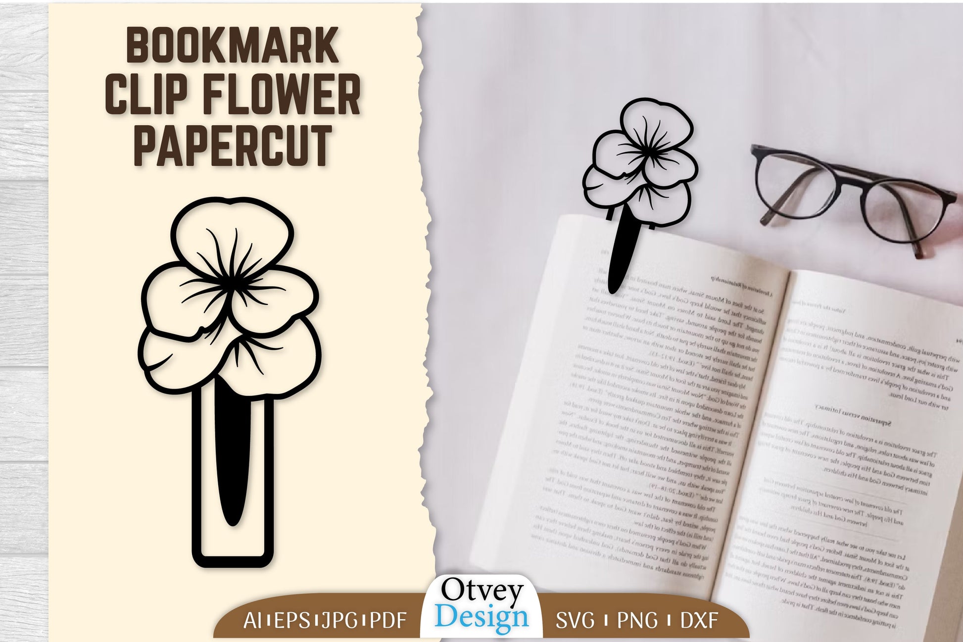 Clip Bookmark Flower SVG Bundle 4 - CraftNest - Digital Crafting and Art