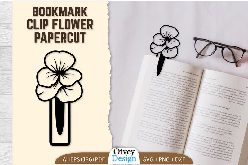 Clip Bookmark Flower SVG Bundle 4 - CraftNest - Digital Crafting and Art