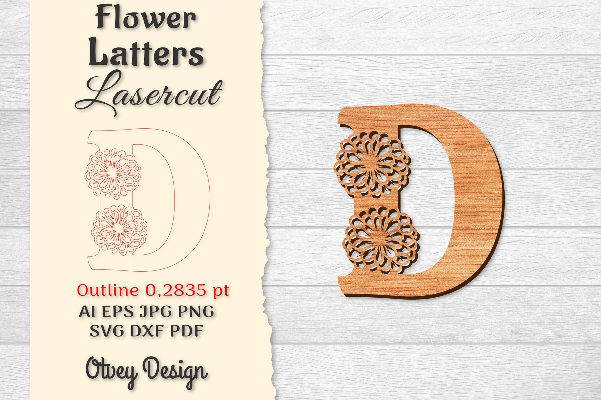 Flower Letters Laser Cut SVG Bundle 39 - CraftNest - Digital Crafting and Art