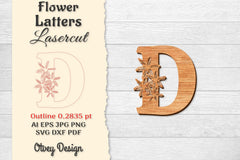 Flower Letters Laser Cut SVG Bundle 52 - CraftNest - Digital Crafting and Art